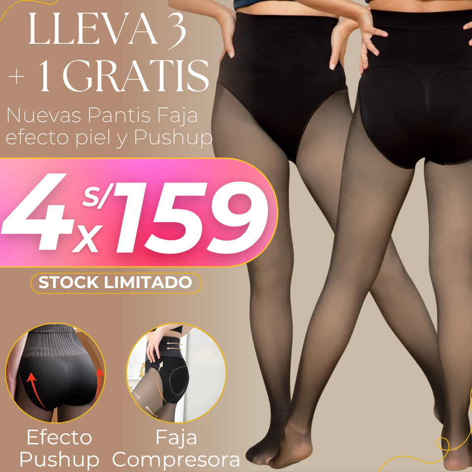 NUEVA PANTI EFECTO PIEL CON FAJA Y PUSH UP - LLEVA 3 + 1 GRATIS